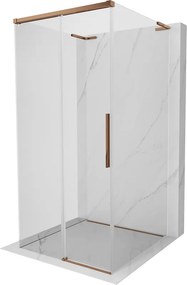 Mexen Rox-3SL, 3-stenný posuvný sprchový kút 100 x 100 cm, 8mm číre sklo, ružové zlato profil, 8C2L-100-100-60-00-3S