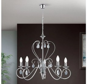 Orion LU 1658/5 - Krištáľový luster na reťazi ALESSIA 5xE14/40W/230V lesklý chróm