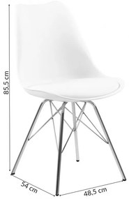 Jedálenská stolička Eris biela/chróm