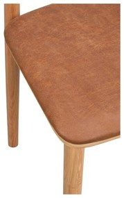 Jedálenská stolička z imitácie kože v koňakovohnedo-prírodnej farbe v súprave 2 ks Wolcott – Rowico