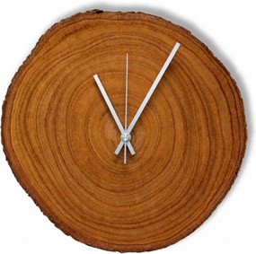 Drevené hodiny z prírodného plátu s kôrou | KORA: Amber - 3072 26-29 cm 4806-115490 KOR002-29-AMBER