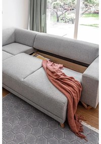 Svetlosivá rozkladacia/s úložným priestorom rohová pohovka (ľavý roh/do L) Classy Sophie – Miuform