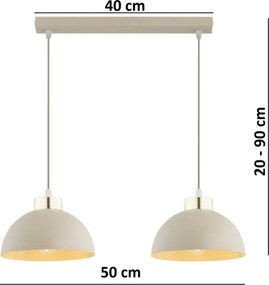 BRILAGI - Závesný luster na lanku MOON 2xE27/60W/230V béžová/zlatá