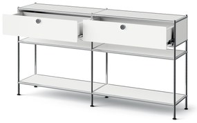 Kovová konzola »CN3 Slim Line« s 2 zásuvkami, biela