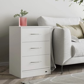 Casaria Nočný stolík ELOISE s podsvietením, 54x39x28cm, biela