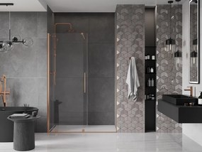 Mexen Velar, posuvné dvere do otvoru 150x200 cm, 8mm číre sklo, medená matná, 871-150-000-01-65