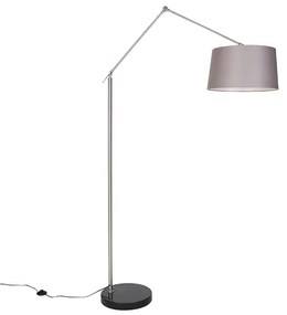 Moderná stojaca lampa oceľ s tienidlom tmavosivá 45 cm - Editor