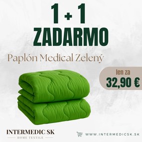 INTERMEDIC SK Paplón Medical zelený 140x200 cm – 1+1 zadarmo, mikrovlákno a duté vlákno