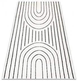 Dywany Łuszczów, Kusový koberec Mode 8494 geometric cream/black, 160x220, biela, čiernobiela, chodba / predsieň