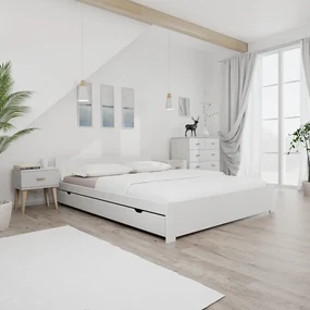 Posteľ IKAROS 160 x 200 cm, biela Rošt: S latkovým roštom, Matrac: Matrac DELUXE 10 cm