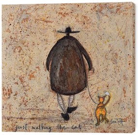 Obraz na plátne Sam Toft - Just Walking the Cat, (40 x 40 cm)