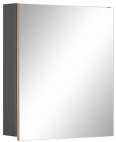 Sivá nástenná kúpeľňová skrinka so zrkadlom Støraa Wisla, 60 x 70 cm