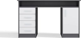 Písací stôl ADA 125 cm antracit/biely
