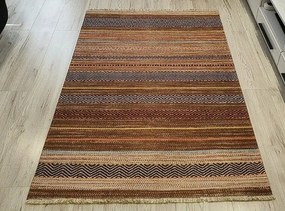 Moderný viacfarebný koberec Banco 1049 – hnedý odtieň Rozmer: 60x110 cm