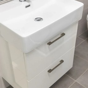 Mereo Mereo, Leny, kúpeľňová skrinka nízka 68 cm, závesná, biela, pravá, nové madlo, MER-CN813N