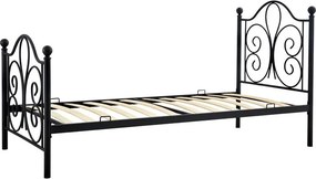 Jednolôžková posteľ 90 cm Patience (bez matraca) (čierna). Vlastná spoľahlivá doprava až k Vám domov. 1039446