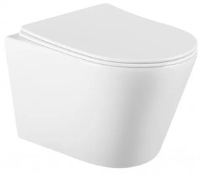 Závesný set GEBERIT Duofix Basic+ WC RICO Rimless 48 x 35 cm + pomaly padajúca doska Slim, biela, 3372XX00+39040100