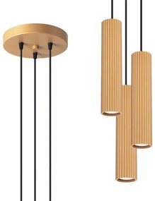 Sollux SL.1557 - Luster na lanku KARBON 3xGU10/10W/230V zlatá