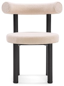 Jídelní židle PEDRO bouclé světle béžová/černá