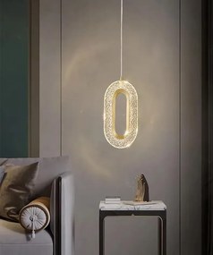 Toolight Toolight, LED krištáľový závesný luster, 7W, 500lm, G113-1CP, zlatá, OSW-09708