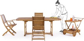 Drevená záhradná stolička v prírodnej farbe Noemi – Bizzotto