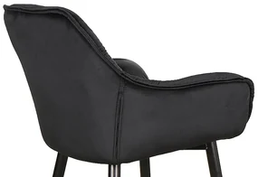 Barová stolička Cherry Velvet II, čierna