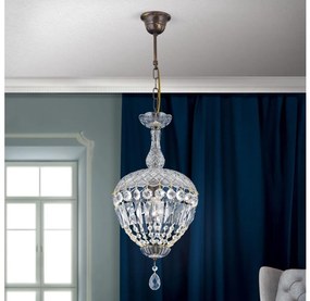 Orion HL 6-1498/1 - Krištáľový luster na reťazi ARILA 1xE27/60W/230V hnedá/patina
