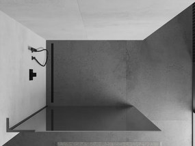 Mexen Kioto L, sprchová zástena Walk-In 100 x 200 cm, 8mm sklo vzor zrkadlo, grafitový profil, 800-100-103-66-50