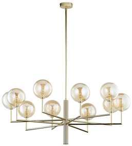 Jupiter 1977 - Luster na tyči FEME 10xG9/10W/230V zlatá/béžová