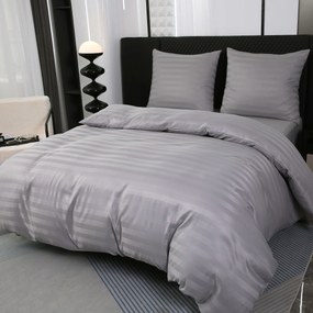 Hotelové obliečky z mikrovlákna JASMINE svetlo sivé - prúžok 2 cm, hotelové vrecko Rozmer obliečky: 70 x 90 cm | 140 x 220 cm