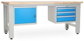 Dielenský stôl Solid OAK-13, 210 cm, 2 závesné boxy, dub