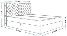 PROXIMA.store - Kontinentálna boxspring posteľ ZOLA ROZMER: 140 x 200 cm, TYP MATRACA: BONELLOVÉ PRUŽINY, VRCHNÝ MATRAC (TOPPER): BEZ TOPPERU