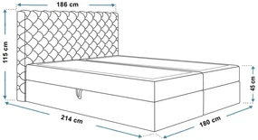 PROXIMA.store - Kontinentálna boxspring posteľ ZOLA ROZMER: 180 x 200 cm, TYP MATRACA: TAŠTIČKOVÉ PRUŽINY, VRCHNÝ MATRAC (TOPPER): BEZ TOPPERU