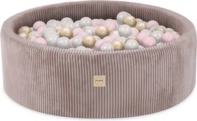 Suchý bazén pre deti menčestrový 90 x 30 + 200 loptičiek - pre dievčatko - béžová