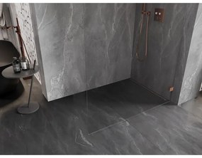 Mexen, Mexen Lunar L sprchová stena pravá 110 x 200 cm, priehľadná 8 mm, brúsená meď - 830L-110-000-65-00-P