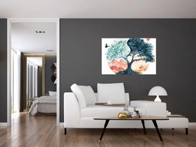 Obraz – Akvarelový strom plný života (90x60 cm)