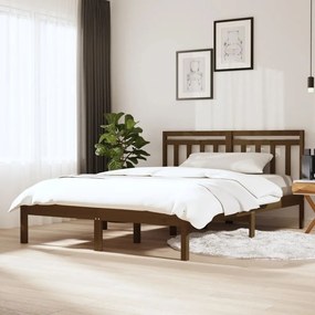 vidaXL Posteľný rám medovohnedý masívne drevo 135x190cm 4FT6 dvojlôžko