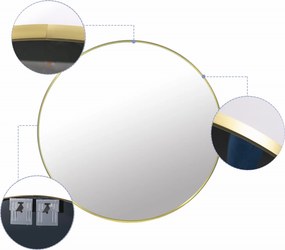 Dekorstudio Okrúhle zrkadlo so zlatým rámom Ø70 cm