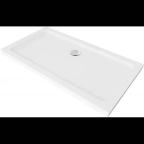 Mexen Flat obdĺžniková sprchová vanička slim 140 x 70 cm, biela, sifon chromový- 40107014