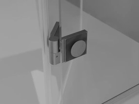 Mexen Lunar, päťuholníkový sprchový kút s ľavým náklonom 100 x 80 cm, 8mm číre sklo, pištoľovo sivý kartáčovaný - 831-100L-080P-66-00-L