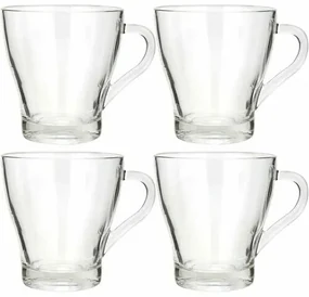 EH Sada sklenených hrnčekov Clear 300 ml, 4 ks