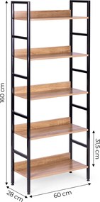 Regál Bounder 160 cm hnědý/černý