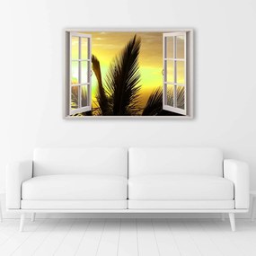 Gario Obraz na plátne Okno - palmy Rozmery: 60 x 40 cm