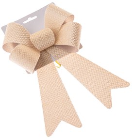 Vianočná mašľa 16 x 25 cm, krémová, 16 cm