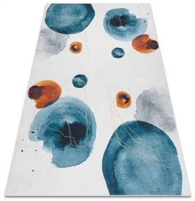 ANDRE 1112 umývací koberec Abstrakcie protišmykový - biely / modrý Veľkosť: 160x220 cm