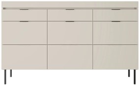 Komoda Sentia 157 cm s 3 zásuvkami - kašmírová / čierna