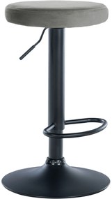 Barová stolička Ponte - zamat, čierny rám - Sivá