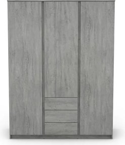 Šatníková skriňa Carlos, šedý beton, 152 cm