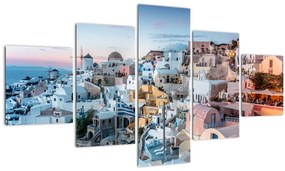 Obraz - Súmrak v Santorini (125x70 cm), 40 ďalších rozmerov