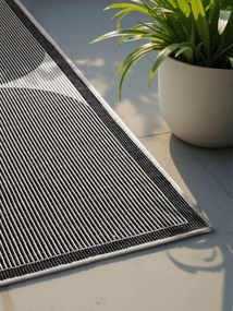 NORTHRUGS, Kusový koberec Duet Bowen 106244 Black/White - na von aj na doma, 200x290, čiernobiela, chodba / predsieň